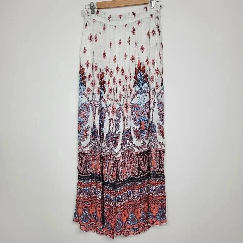 FREE PEOPLE Gold Dust Printed Wide Leg Pant